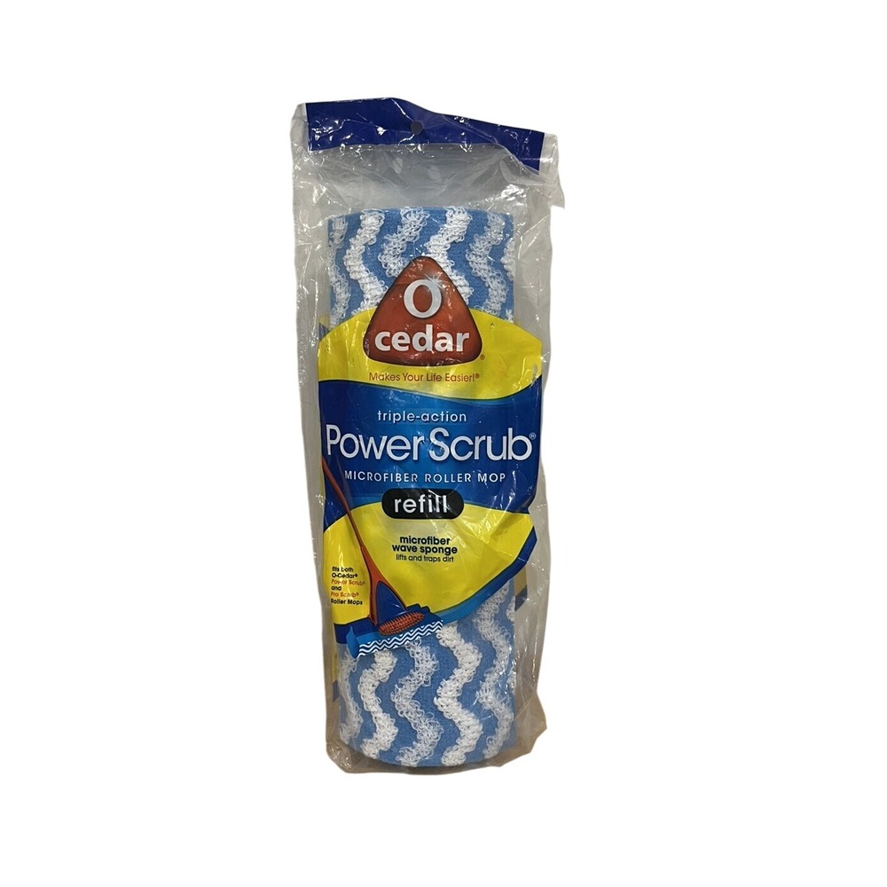 NEW O-Cedar Power Scrub Replacement Roller Microfiber Mop Head Refill Clean VTG
